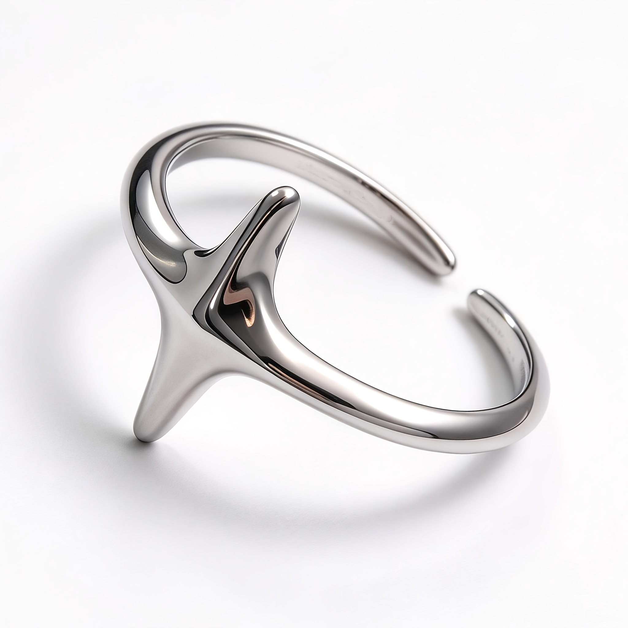 Unisex Abstract Shape Adjustable Open Statement Ring